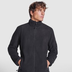 Ζακέτα fleece με κεντρικό φερμουάρ, ψηλό λαιμό, μακριά μανίκια.